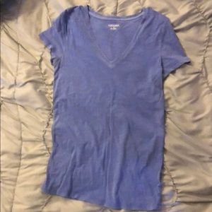 Blue V-neck tee